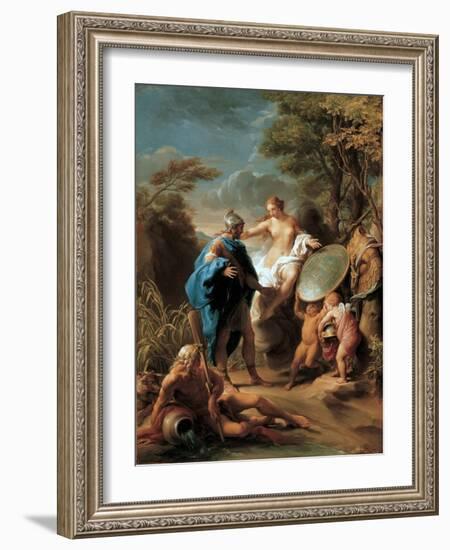 Venus Presenting Aeneas with Armour Forged by Vulcan, 1748 (Oil on Canvas)-Pompeo Girolamo Batoni-Framed Giclee Print