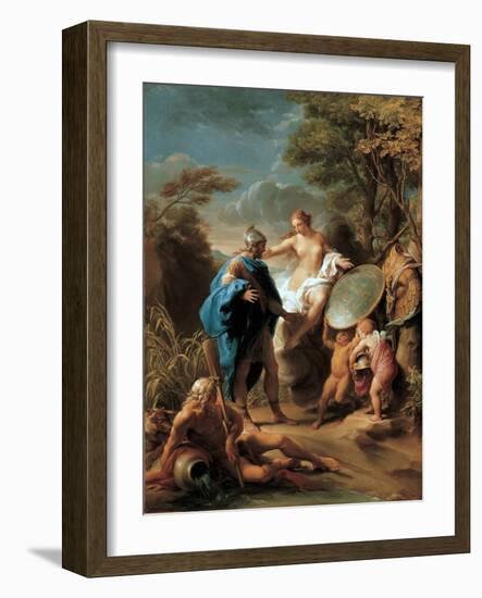 Venus Presenting Aeneas with Armour Forged by Vulcan, 1748 (Oil on Canvas)-Pompeo Girolamo Batoni-Framed Giclee Print