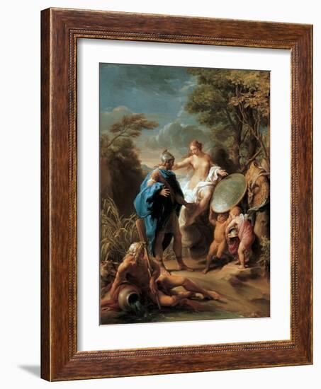 Venus Presenting Aeneas with Armour Forged by Vulcan, 1748 (Oil on Canvas)-Pompeo Girolamo Batoni-Framed Giclee Print