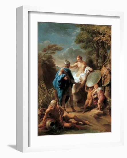 Venus Presenting Aeneas with Armour Forged by Vulcan, 1748 (Oil on Canvas)-Pompeo Girolamo Batoni-Framed Giclee Print