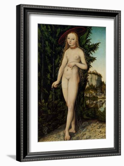 Venus Standing in a Landscape, 1529-Lucas Cranach the Elder-Framed Giclee Print