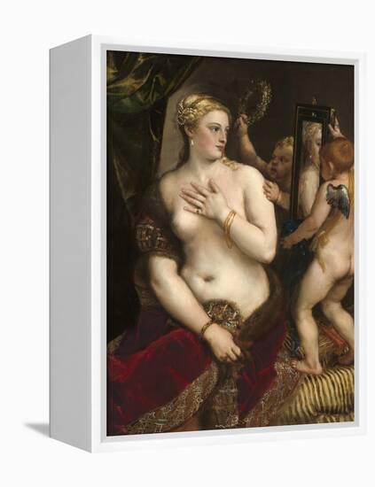 Venus with a Mirror, C. 1555-Titian (Tiziano Vecelli)-Framed Stretched Canvas