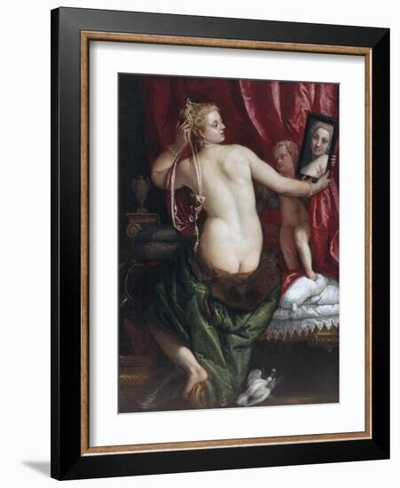 Venus with a Mirror (Venus at Her Toilette) by Paolo Veronese-null-Framed Photographic Print