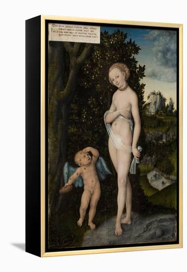 Venus with Cupid Stealing Honey, 1530-Lucas Cranach the Elder-Framed Premier Image Canvas