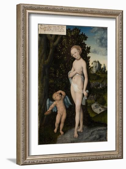 Venus with Cupid Stealing Honey, 1530-Lucas Cranach the Elder-Framed Giclee Print