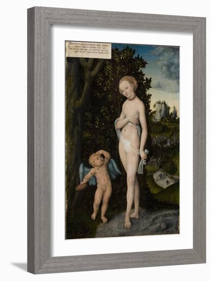 Venus with Cupid Stealing Honey, 1530-Lucas Cranach the Elder-Framed Giclee Print