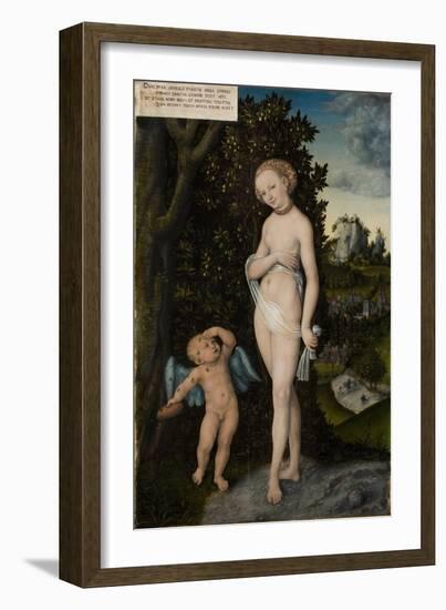 Venus with Cupid Stealing Honey, 1530-Lucas Cranach the Elder-Framed Giclee Print