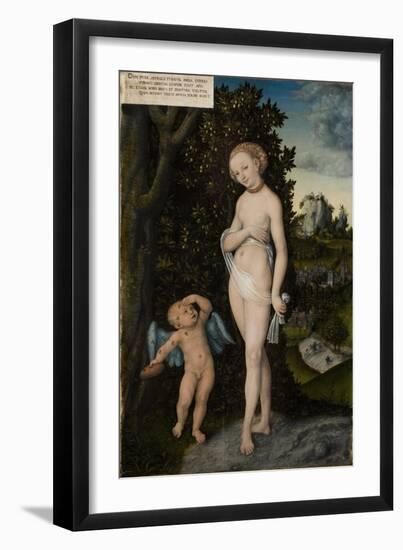 Venus with Cupid Stealing Honey, 1530-Lucas Cranach the Elder-Framed Giclee Print