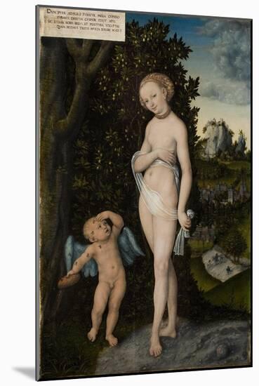 Venus with Cupid Stealing Honey, 1530-Lucas Cranach the Elder-Mounted Giclee Print