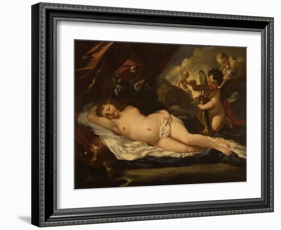 Venus with Putti, Attributed to Pietro Liberi, 1780-1799-Pietro Liberi-Framed Art Print