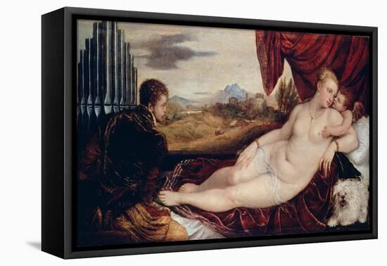 Venus with the Organ Player, C. 1550-Titian (Tiziano Vecelli)-Framed Premier Image Canvas