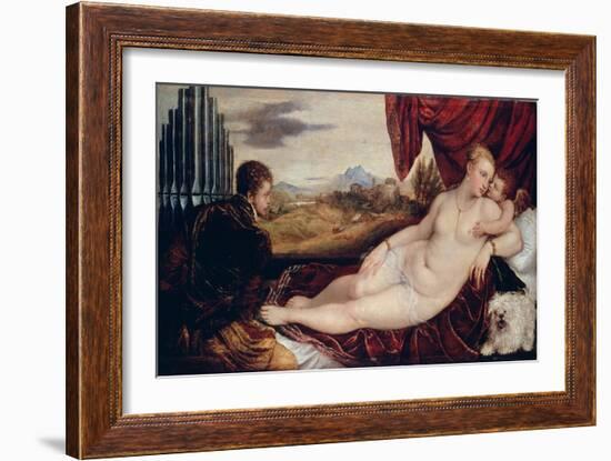 Venus with the Organ Player, C. 1550-Titian (Tiziano Vecelli)-Framed Giclee Print