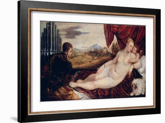 Venus with the Organ Player, C. 1550-Titian (Tiziano Vecelli)-Framed Giclee Print