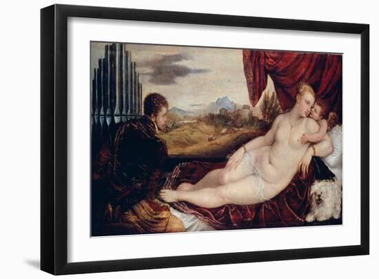 Venus with the Organ Player, C. 1550-Titian (Tiziano Vecelli)-Framed Giclee Print