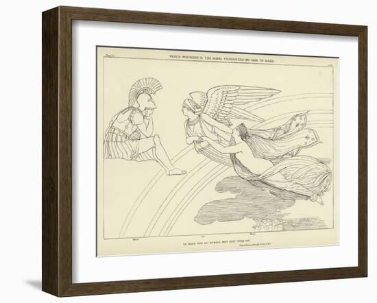 Venus Wounded in the Hand, Conducted by Iris to Mars-John Flaxman-Framed Giclee Print