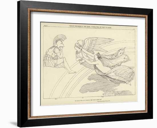 Venus Wounded in the Hand, Conducted by Iris to Mars-John Flaxman-Framed Giclee Print