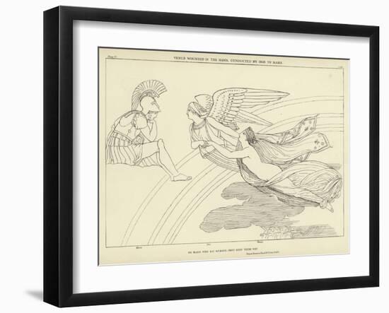 Venus Wounded in the Hand, Conducted by Iris to Mars-John Flaxman-Framed Giclee Print