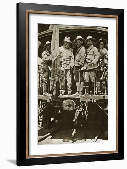 Venustiano Carranza on Board a Train with His Officers, 1914-20-null-Framed Giclee Print