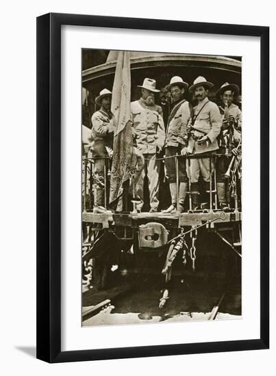 Venustiano Carranza on Board a Train with His Officers, 1914-20-null-Framed Giclee Print