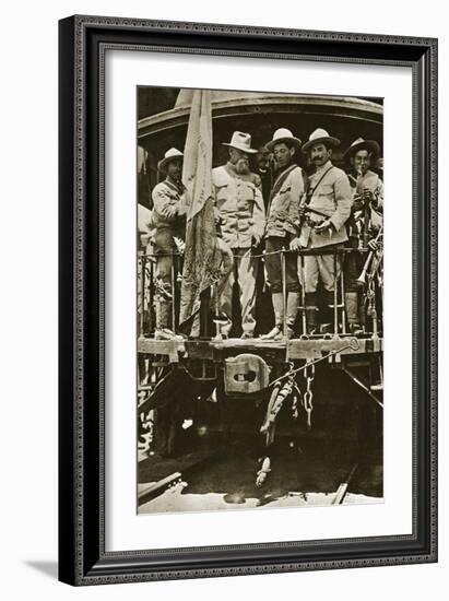 Venustiano Carranza on Board a Train with His Officers, 1914-20-null-Framed Giclee Print