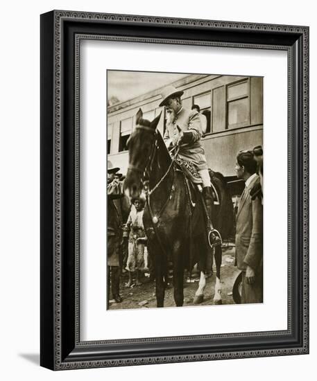 Venustiano Carranza on Horseback, C.1913-null-Framed Giclee Print