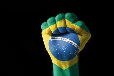 Fist Painted In Colors Of Brazil Flag-vepar5-Framed Photographic Print