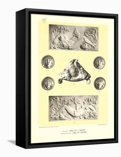 Vera, Martin Et Poisson Bas Reliefs-null-Framed Stretched Canvas