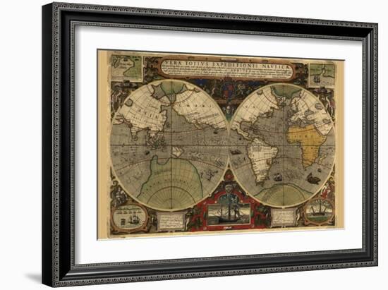 Vera Totius Expeditionis Nautica (World Map)-Abraham Ortelius-Framed Art Print