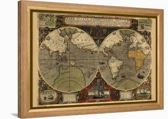 Vera Totius Expeditionis Nautica (World Map)-Abraham Ortelius-Framed Stretched Canvas