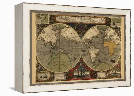 Vera Totius Expeditionis Nautica (World Map)-Abraham Ortelius-Framed Stretched Canvas