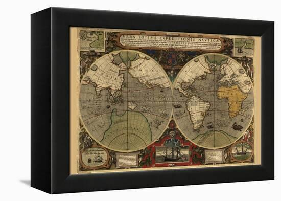 Vera Totius Expeditionis Nautica (World Map)-Abraham Ortelius-Framed Stretched Canvas
