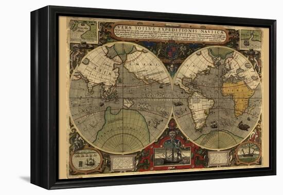 Vera Totius Expeditionis Nautica (World Map)-Abraham Ortelius-Framed Stretched Canvas