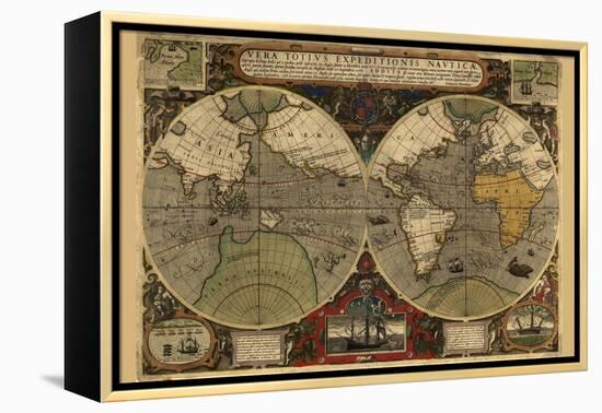 Vera Totius Expeditionis Nautica (World Map)-Abraham Ortelius-Framed Stretched Canvas