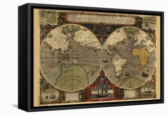 Vera Totius Expeditionis Nautica (World Map)-Abraham Ortelius-Framed Stretched Canvas