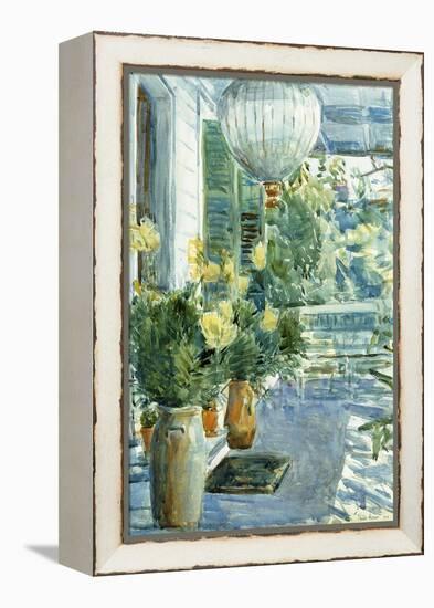 Veranda of the Old House, 1912-Childe Hassam-Framed Premier Image Canvas