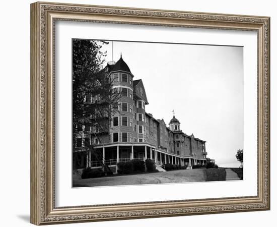 Veranda on Facade of the Samoset Hotel-Walker Evans-Framed Photographic Print