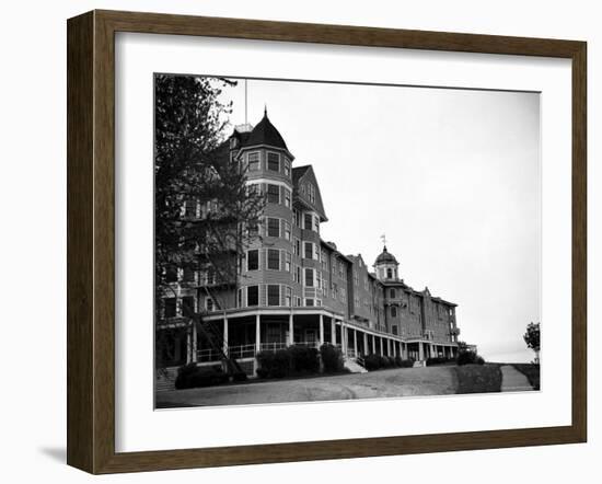 Veranda on Facade of the Samoset Hotel-Walker Evans-Framed Photographic Print