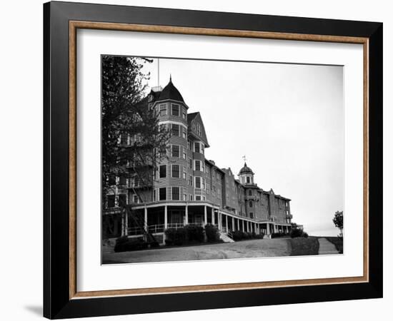 Veranda on Facade of the Samoset Hotel-Walker Evans-Framed Photographic Print