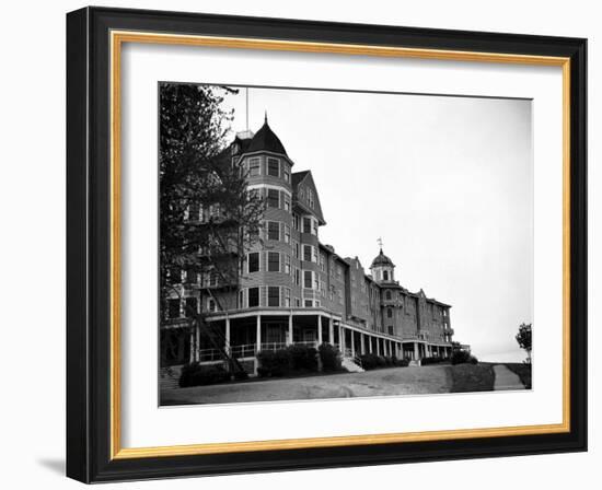 Veranda on Facade of the Samoset Hotel-Walker Evans-Framed Photographic Print