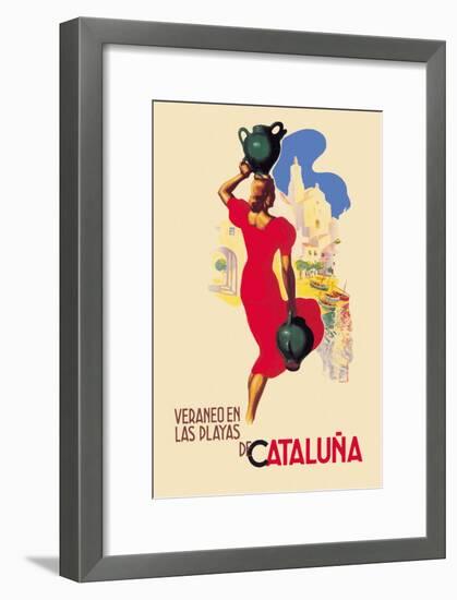 Veraneo En las Playas de Cataluna-A. Gual-Framed Art Print