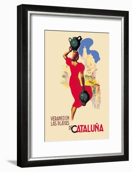 Veraneo En las Playas de Cataluna-A. Gual-Framed Art Print