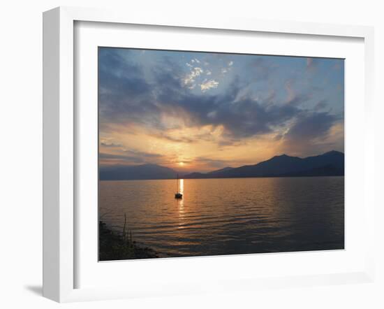 Verbania-Intra, Sunrise Over Lake Maggiore, Italian Lakes, Piedmont, Italy, Europe-null-Framed Photographic Print