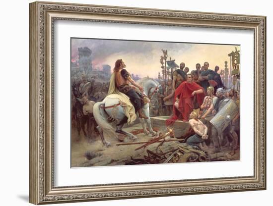 Vercingetorix Throws Down His Arms at the Feet of Julius Caesar, 1899-Lionel Noel Royer-Framed Giclee Print