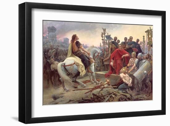 Vercingetorix Throws Down His Arms at the Feet of Julius Caesar, 1899-Lionel Noel Royer-Framed Giclee Print