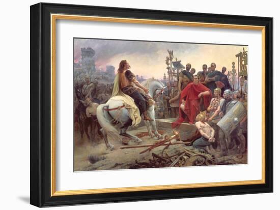 Vercingetorix Throws Down His Arms at the Feet of Julius Caesar, 1899-Lionel Noel Royer-Framed Giclee Print