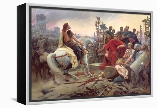 Vercingetorix Throws Down His Arms at the Feet of Julius Caesar, 1899-Lionel Noel Royer-Framed Premier Image Canvas