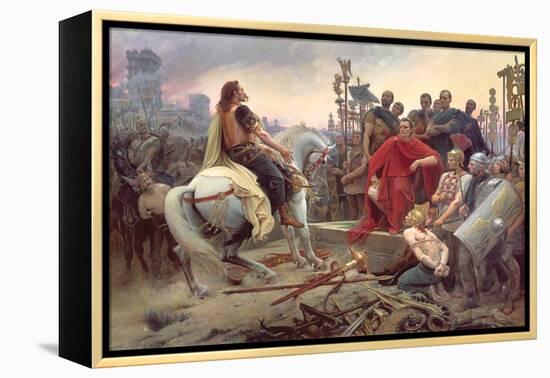 Vercingetorix Throws Down His Arms at the Feet of Julius Caesar, 1899-Lionel Noel Royer-Framed Premier Image Canvas