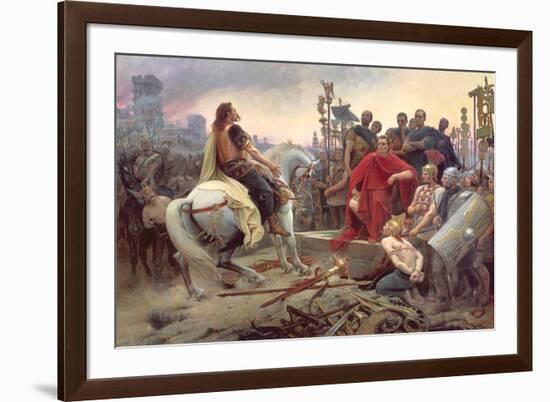 Vercingetorix Throws Down His Arms at the Feet of Julius Caesar, 1899-Lionel Noel Royer-Framed Giclee Print