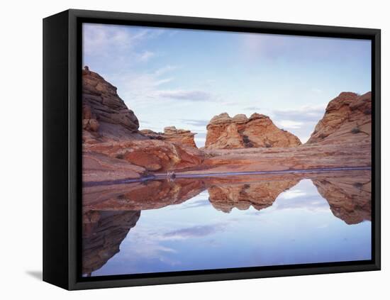 Vermilion Cliffs Nm, Sandstone Formations Reflecting in Rainwater-Christopher Talbot Frank-Framed Premier Image Canvas