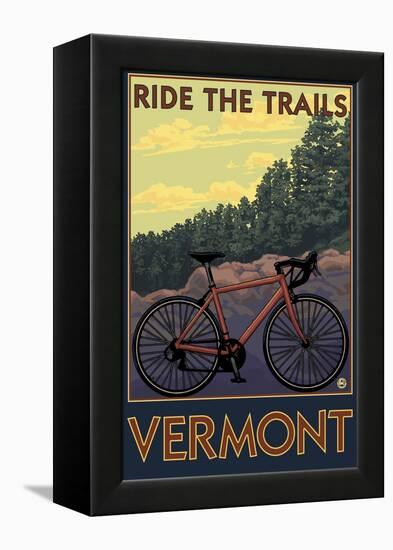 Vermont - Bicycle Scene-Lantern Press-Framed Stretched Canvas